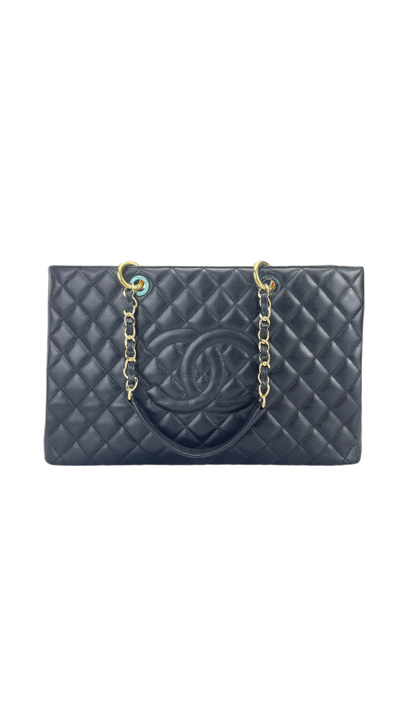 Chanel Black Grand Shopping Tote Bag in Cavier Leather with gold Hardware in XL Chanel Bag MILOURA