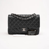 Chanel Black Caviar jumbo Leather Classic Double Flap Bag 2011