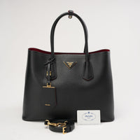 Prada Medium Double Saffiano Schwarz