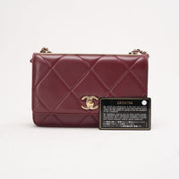 Chanel Trendy CC Wallet on Chain (WOC) Lamb Burgundy 2020