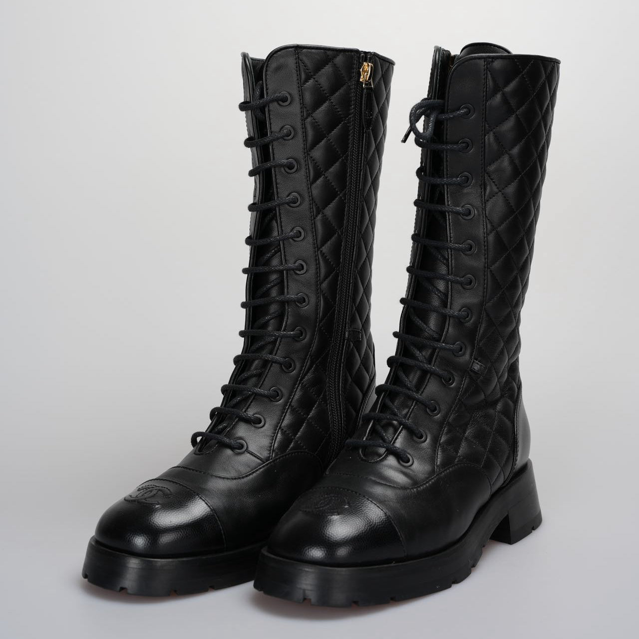 Used Chanel Interlocking CC Logo Moto Boots size 39 from 2022 MILOURA