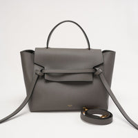 Celine Grained Calfskin Nano Belt Grey 2017