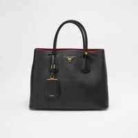 Prada Medium Black / Red Double Tote Bag