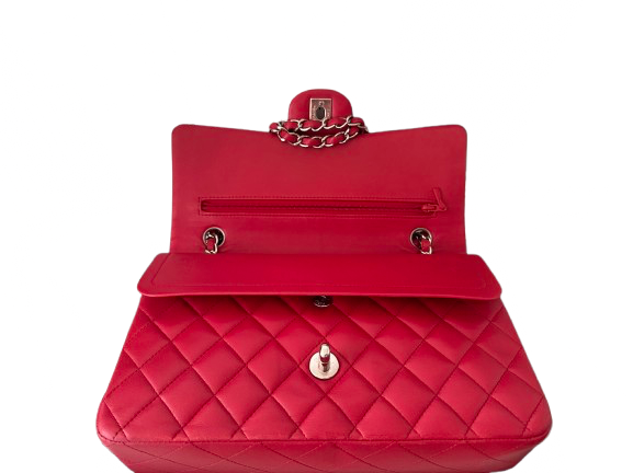 Chanel Classic Raspberry Medium Lambskin Double Flap Bag Chanel Bag MILOURA