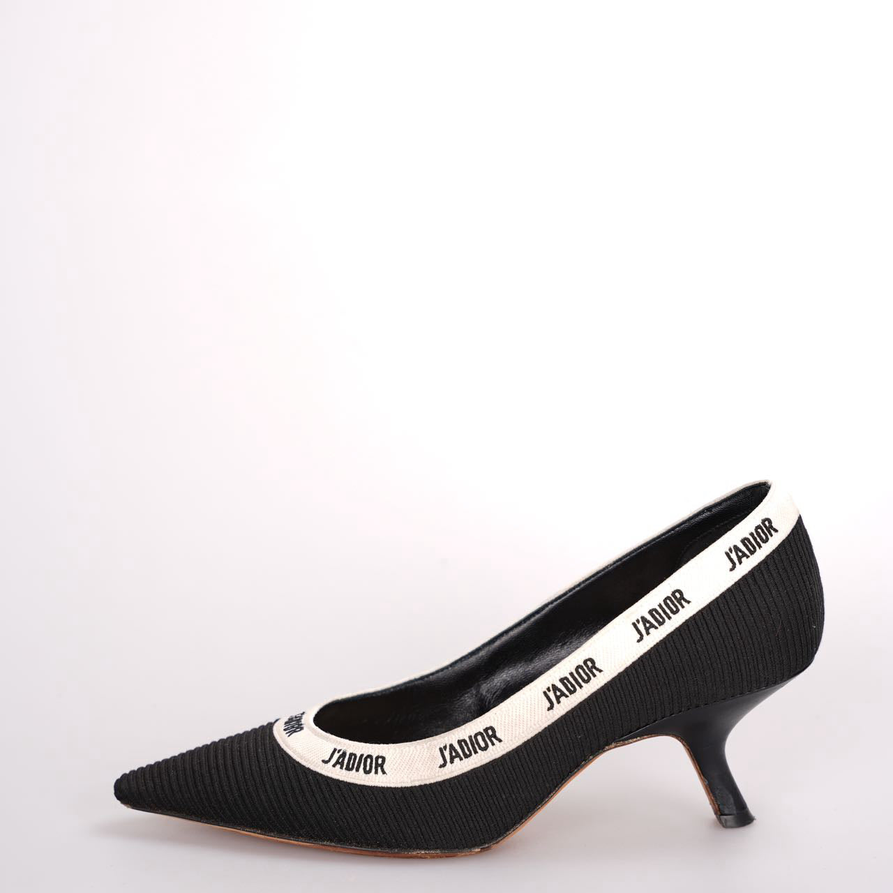Used Christian Dior Black Canvas J'adior Pumps Size 37.5D – MILOURA