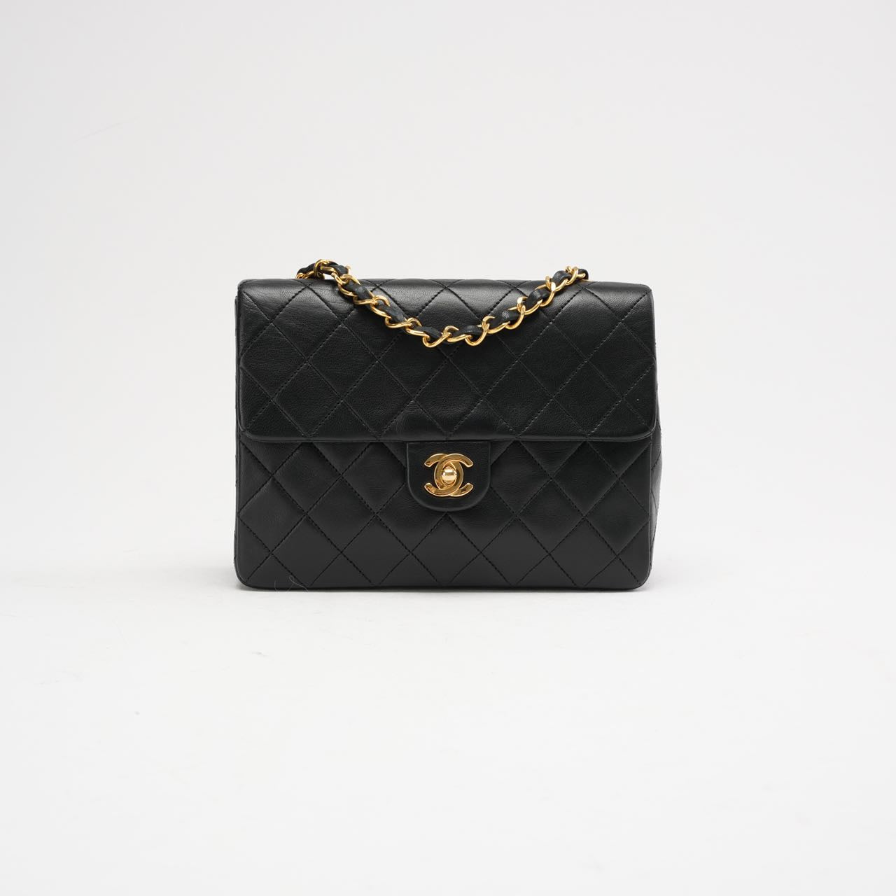 Buy Used Chanel Vintage Black Mini Square Classic Flap Bag 1991