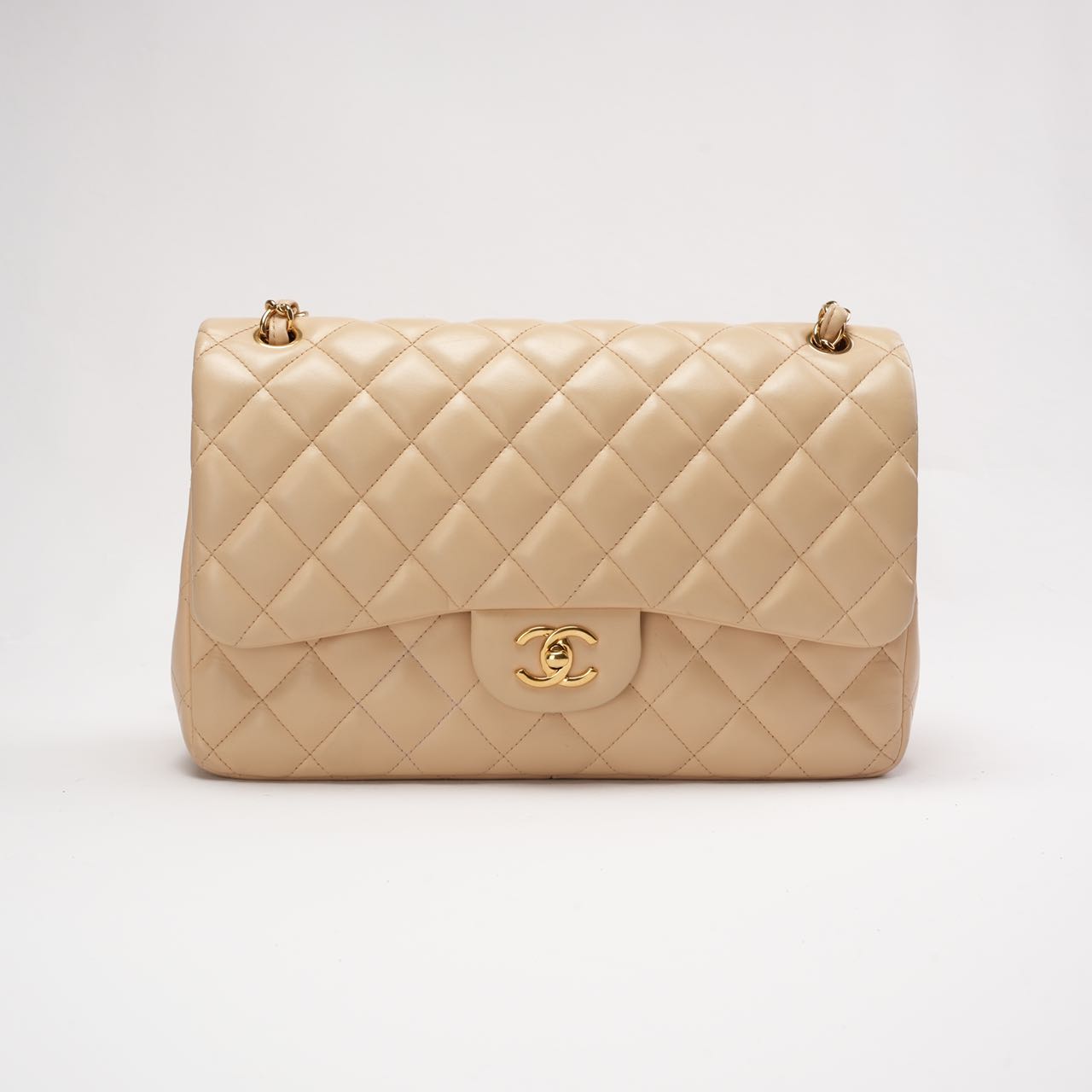 Chanel Jumbo Classic Double Flap Beige Lambskin 2011 | Miloura