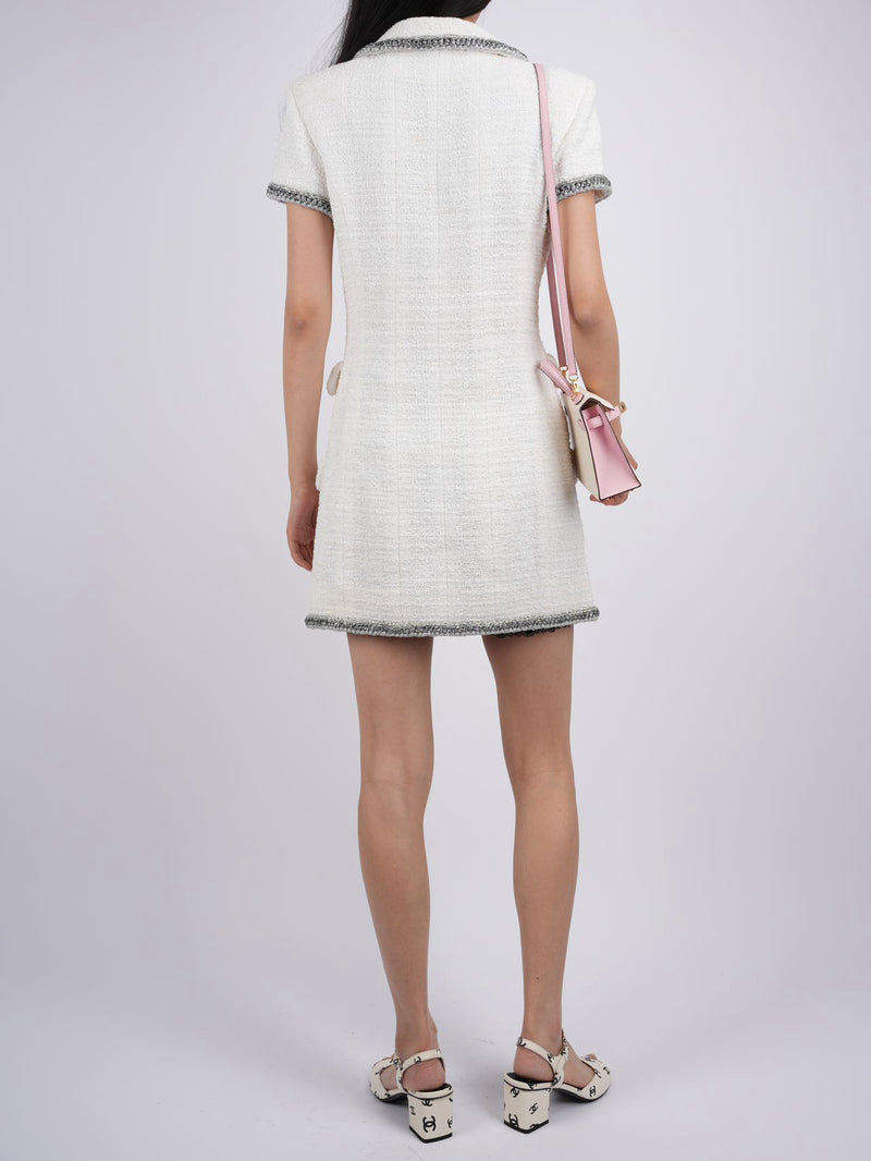 Chanel White CC Lesage Tweed Mini Dress 34 – Preloved Luxury – MILOURA Chanel White CC Lesage Tweed Mini Dress 34 – Preloved Luxury – MILOURA