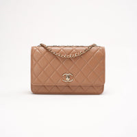 Chanel Beige Lambskin Quilted Trendy CC Wallet On Chain (WOC)