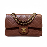 Chanel Vintage Small Double Flap Chocolate Brown Bag 1996