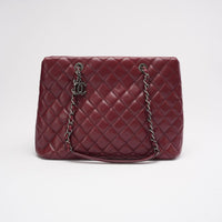 Chanel Burgundy Red Caviar Leather City Shopping Tote Bag 2016