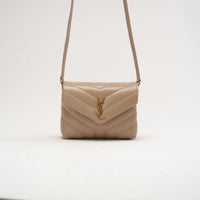 Saint Laurent LouLou Toy Umhängetasche Leder Dunkelbeige 2020
