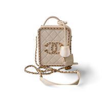 Chanel White Vanity Case Bag in Lambskin Leather Chanel Bag MILOURA