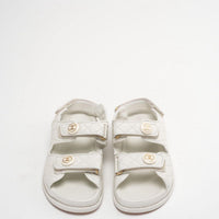 Chanel White Dad Sandal Lambskin Size 39