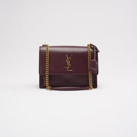 Saint Laurent Burgundy Calfskin Medium Monogram Sunset 2018