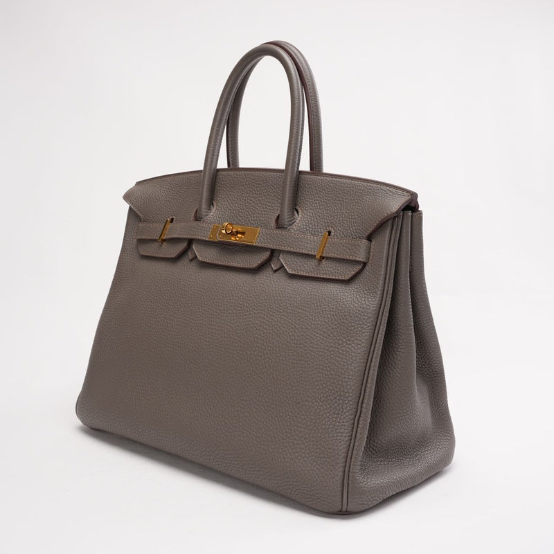 Hermes Birkin 35 Togo Etain Gold Hardware 2013 - Front left view 