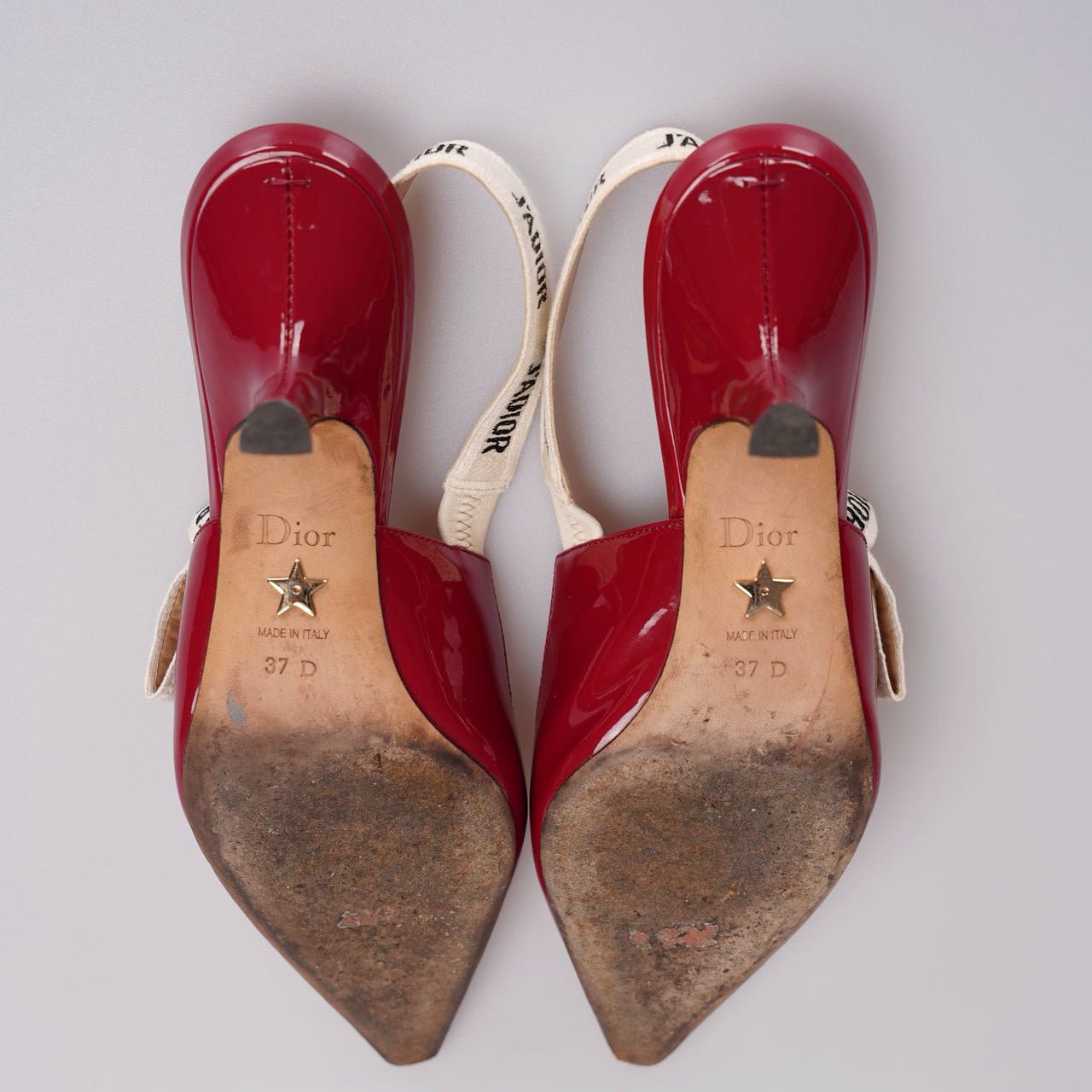 Used Christian Dior J'adior Patent Leather Slingback 6cm Pumps 37D