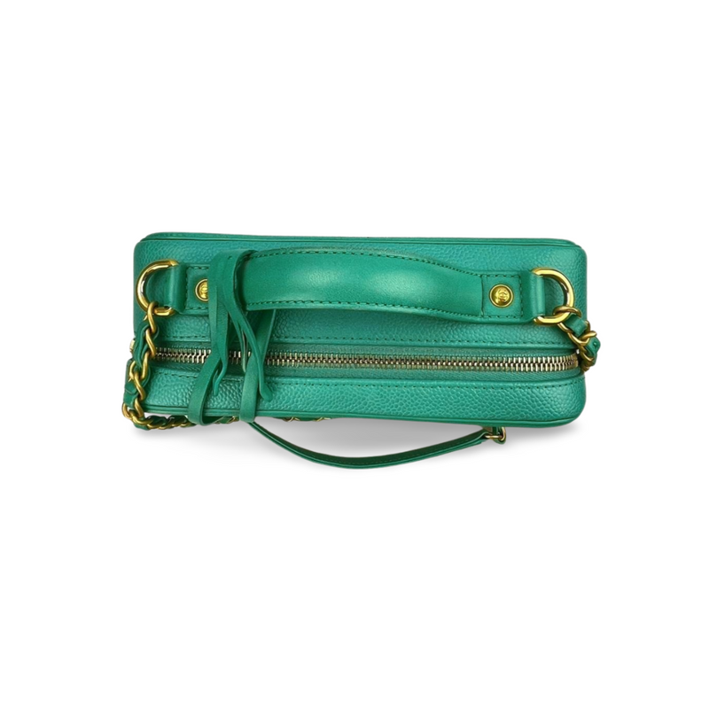 Chanel Mint Green Medium CC Vanity Case Bag in Caviar Leather with Brushed Gold Hardware Chanel Bag MILOURA