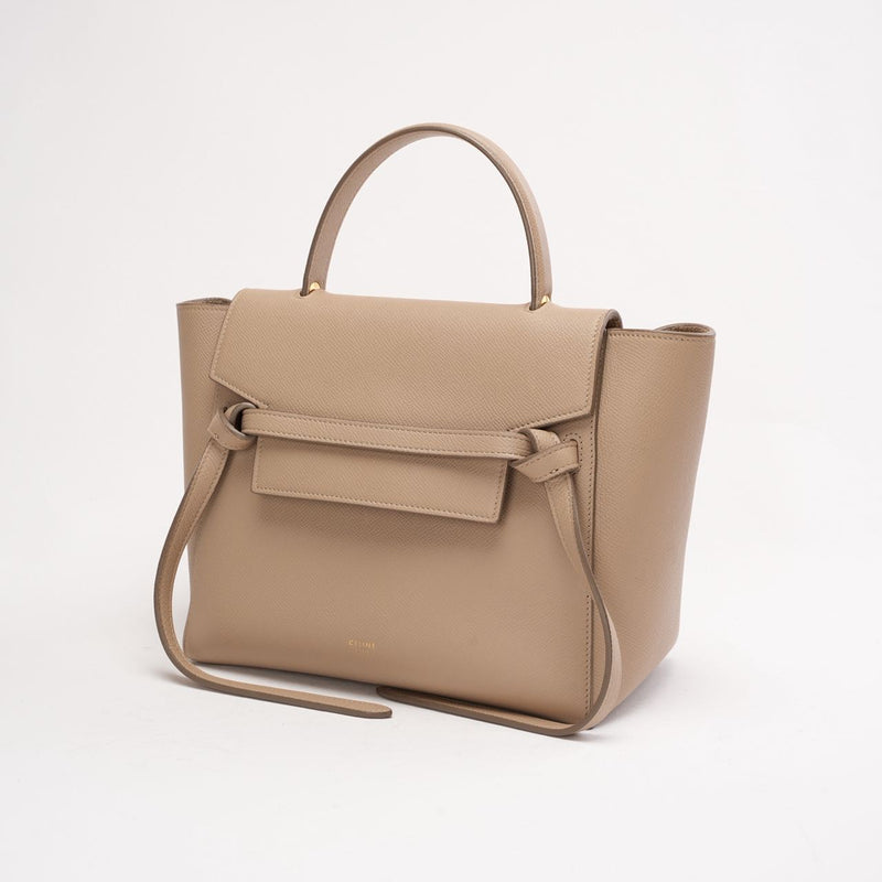 Celine Grained Calfskin Nano Belt Beige 2017 - right view