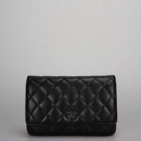 Chanel Black Classic WOC Lambskin Leather with Silver Hardware