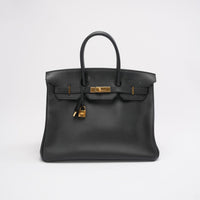Hermes Black Birkin 35 Epsom Leather With Gold Hardware 2016