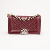 Chanel Medium Boy Flap Lambskin Burgundy 2016