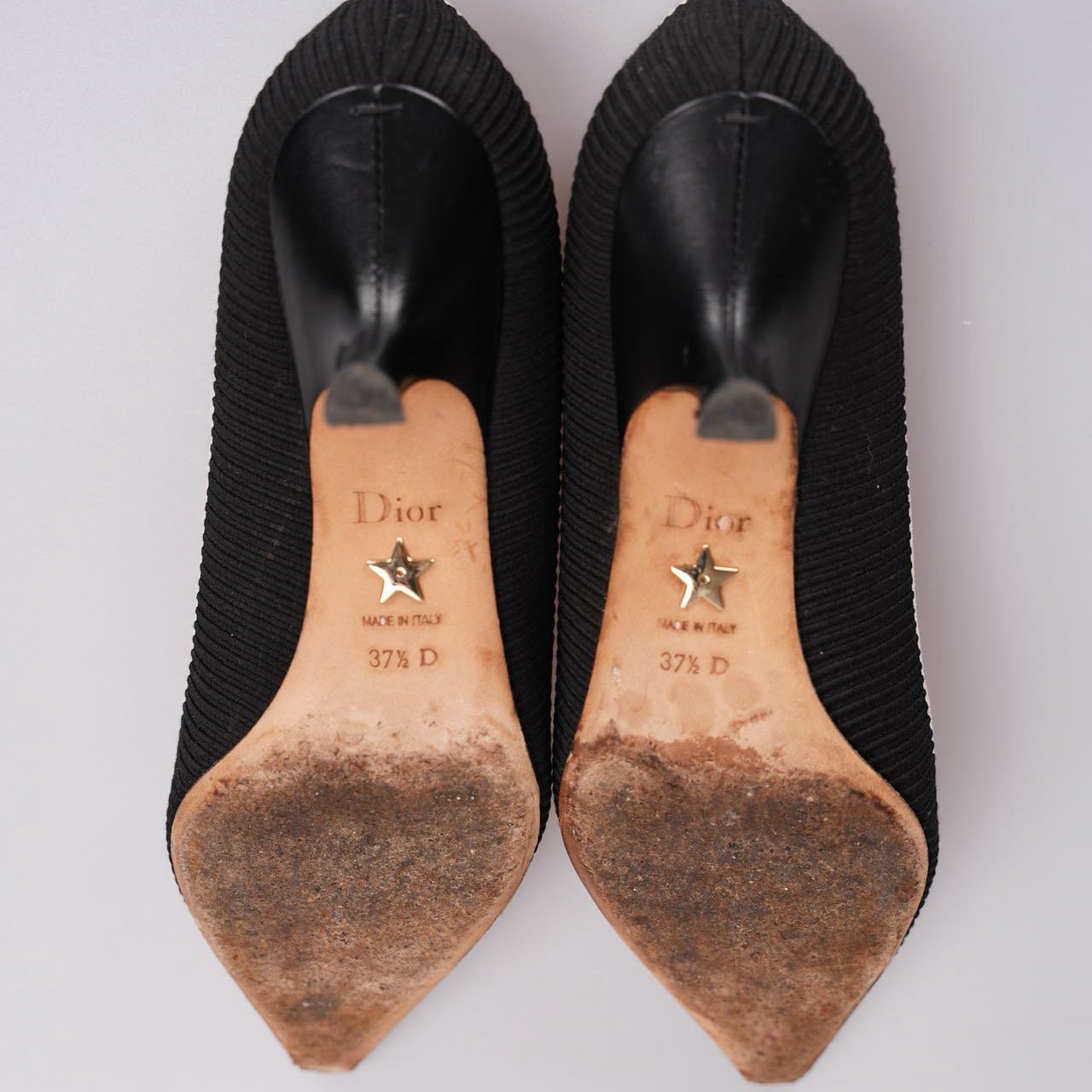 Used Christian Dior Black Canvas J'adior Pumps Size 37.5D – MILOURA