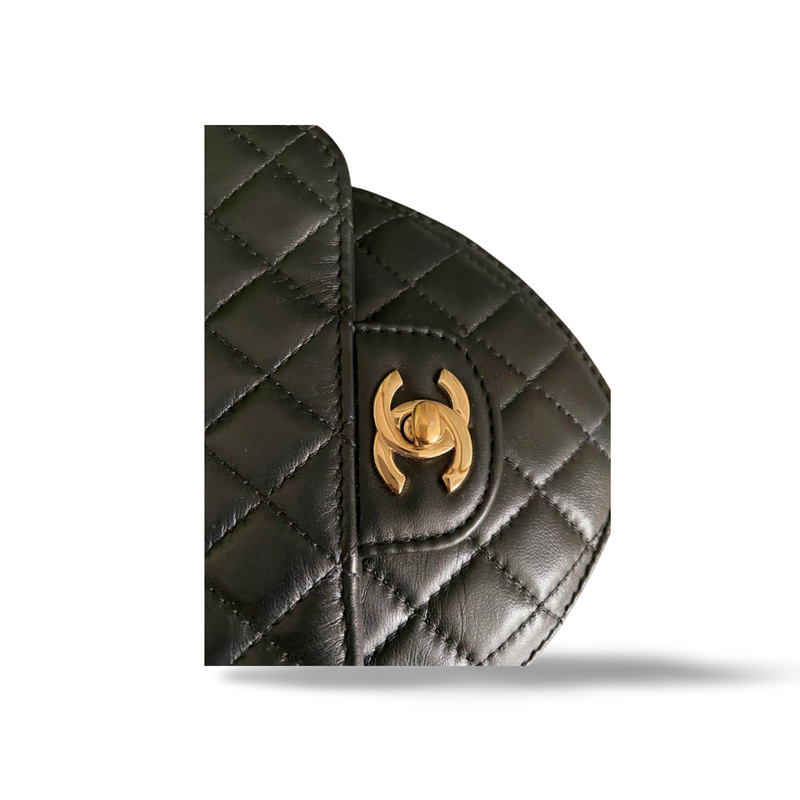 used-Chanel Heart Bag black Lambskin GHW-MILOURA