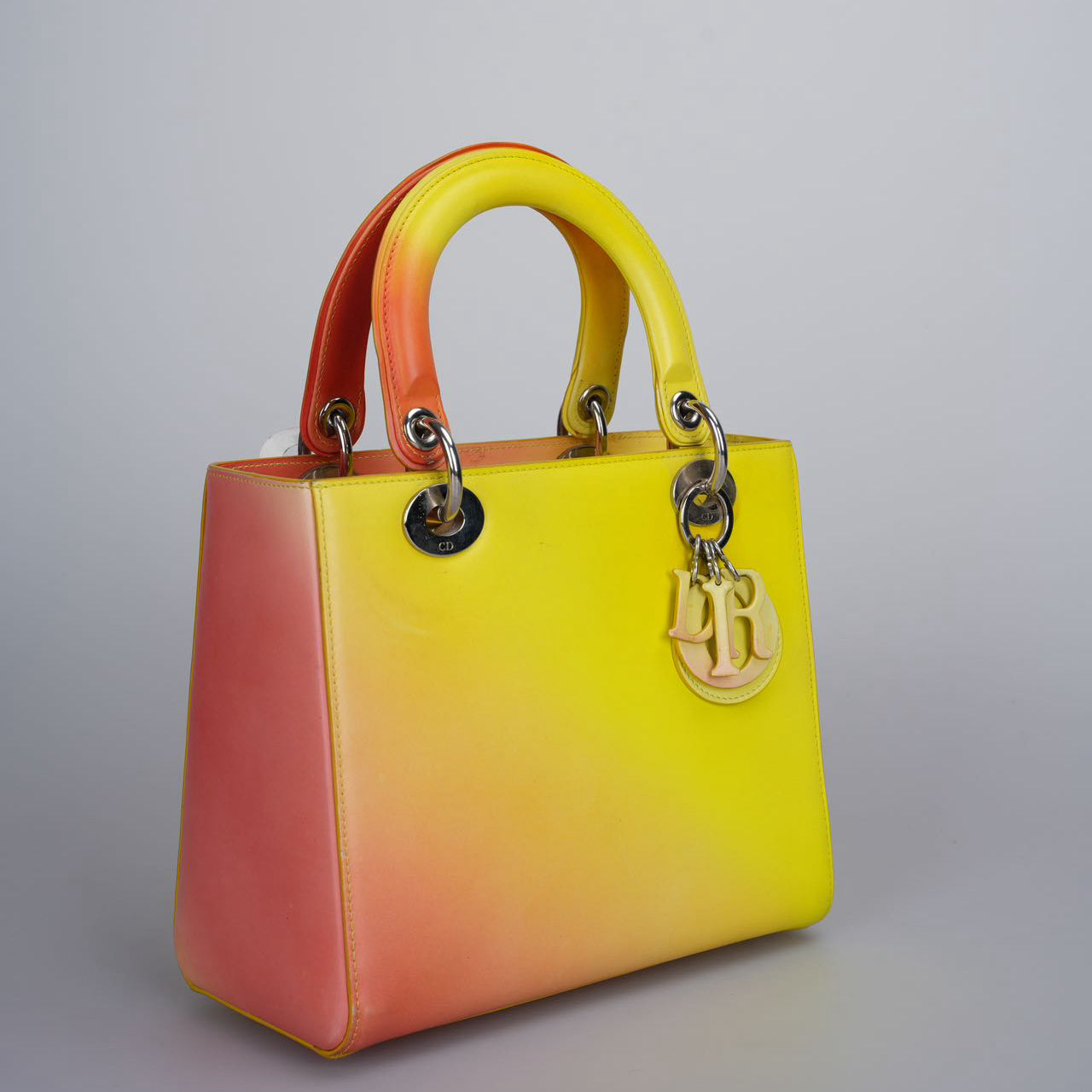 Used Christian Dior Box Calf Gradient Medium Diorissimo in Yellow