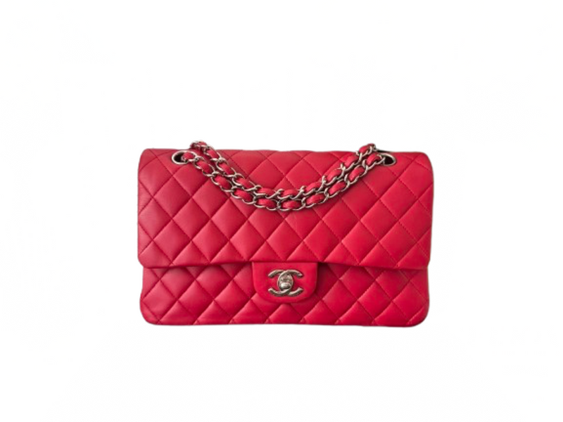 Chanel Classic Raspberry Medium Lambskin Double Flap Bag Chanel Bag MILOURA