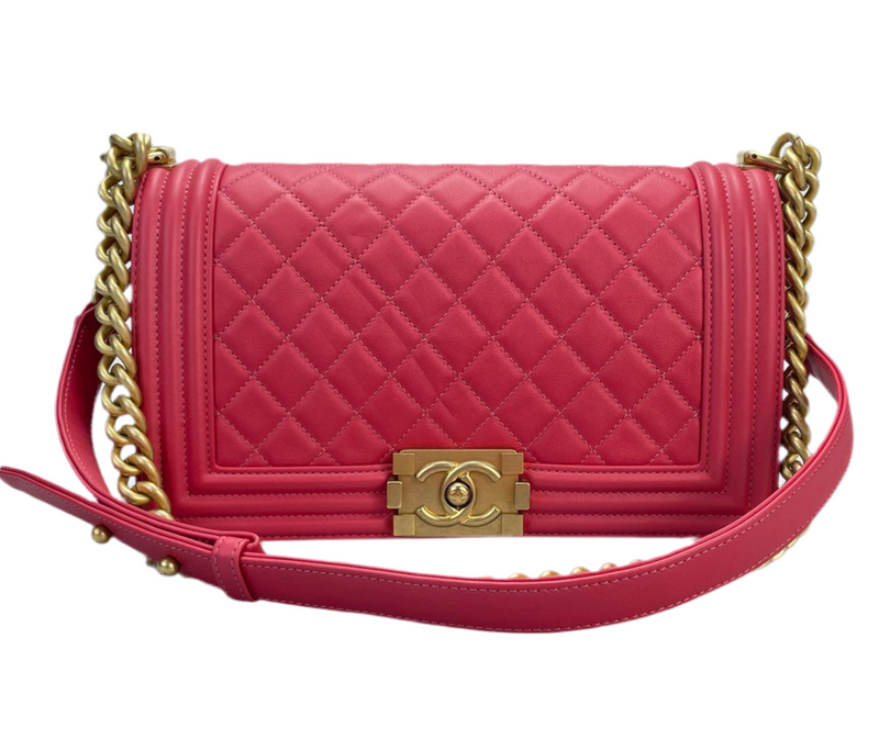 Chanel Medium Leboy Bag in hot pink with Gold Hardware Chanel Bag MILOURA