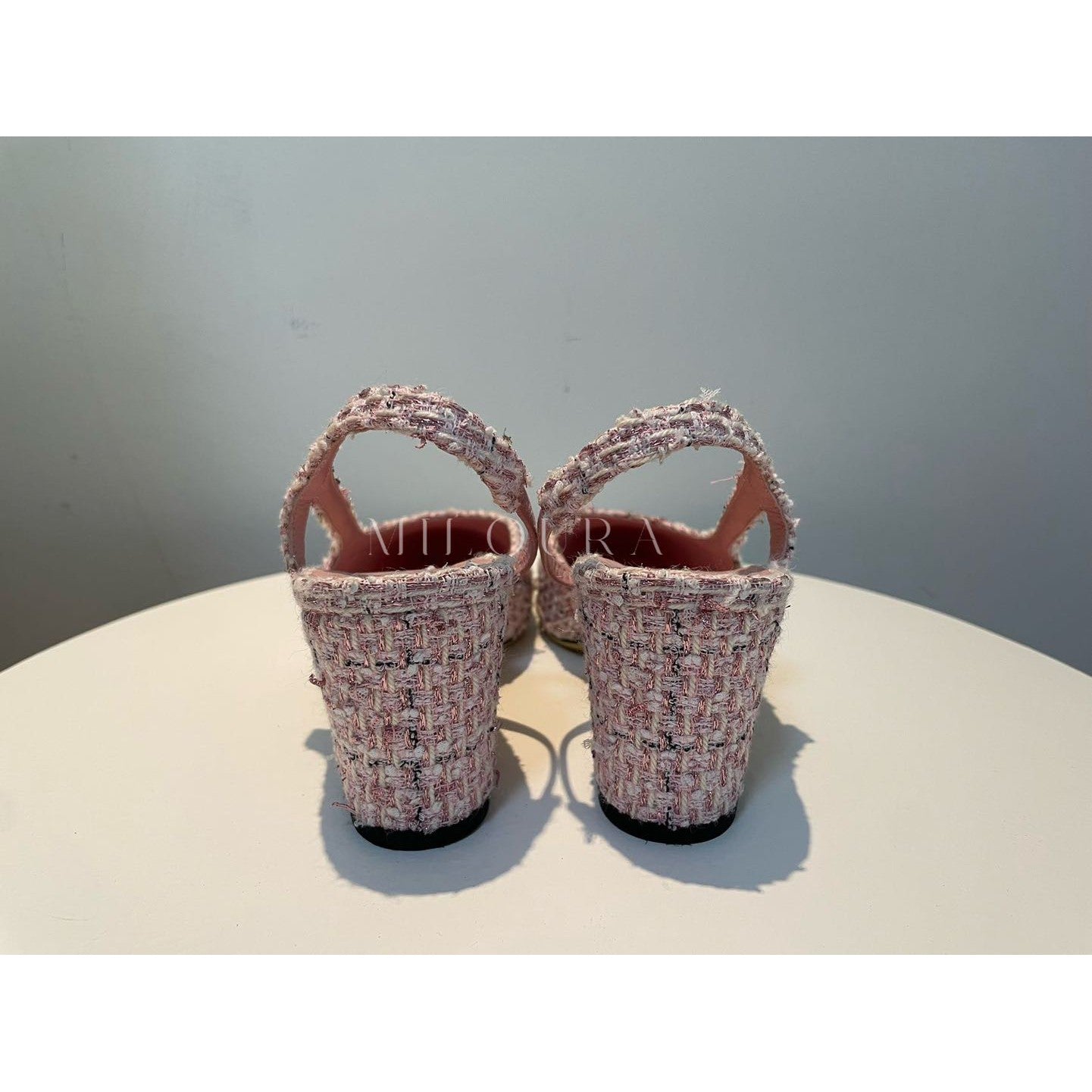 Used CHANEL TWEED SLINGBACK 38 MILOURA