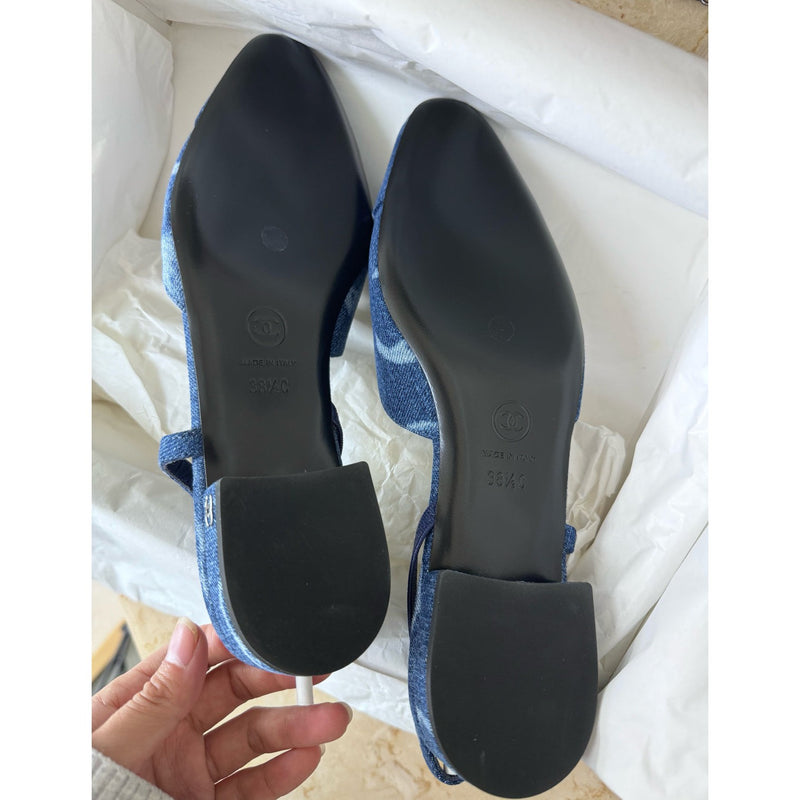 Chanel Slingback 38 cruise denim