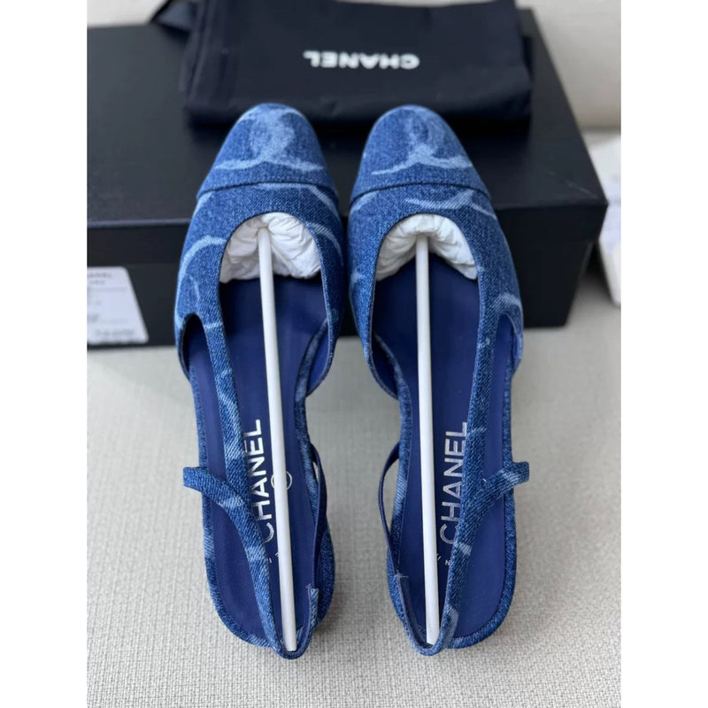 Chanel Slingback 38 cruise denim