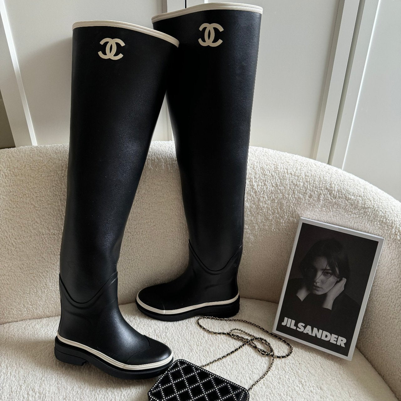 Chanel over knee boots online