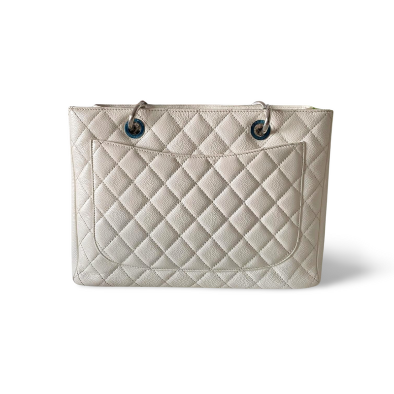 Chanel Medium White Grand Shopping Tote bag in Cavier Leather with Gold Hardware Chanel Bag MILOURA