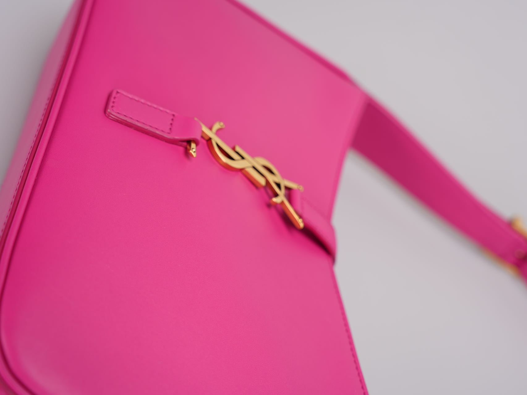 Used Saint Laurent 5 a 7 Fuchsia Hobo Bag MILOURA