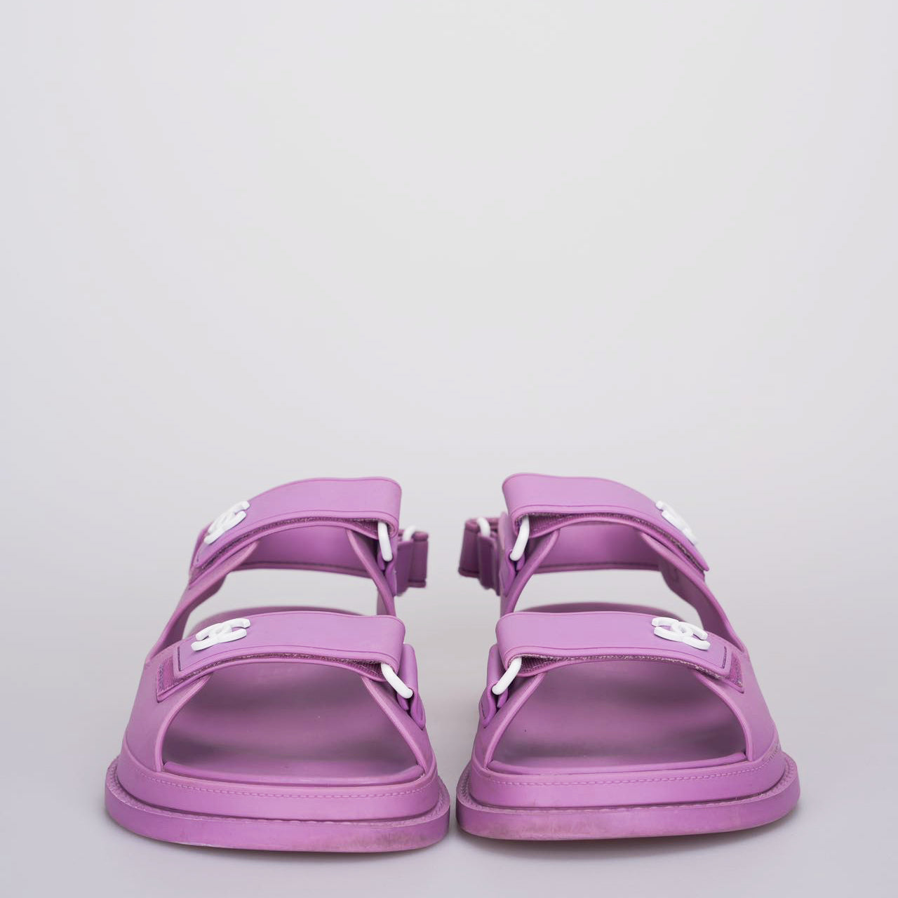 Used Chanel purple cc rubber Dad Sandals 36 MILOURA