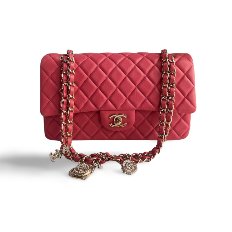 CHANEL PINK MEDIUM S BAG IN LAMBSKIN LEATHER WITH CHAMPAGNE GOLD HARDWARE Chanel Bag MILOURA