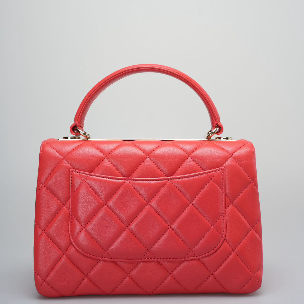 Used authentic Chanel Red Small Trendy CC Bag in Lambskin Leather