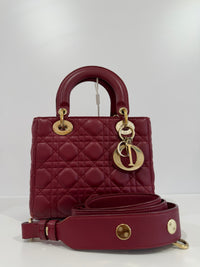 Dior Lady Dior Small Lamb Burgundy 2018