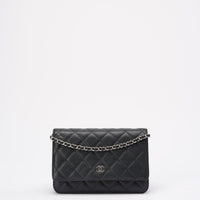 Chanel Wallet on Chain (WOC) aus schwarzem Kaviarleder, 2014