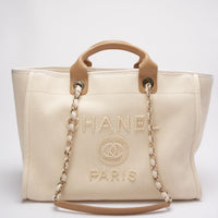Chanel White Large Pearls Deauville Shopping Tote 2020
