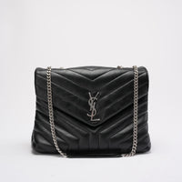 Saint Laurent Black Loulou Medium Shoulder Bag 2021