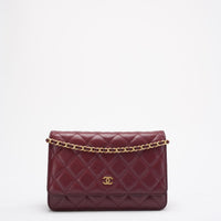 Chanel Burgundy Classic Wallet on Chain (WOC) 2016