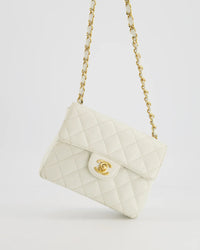 Chanel Vintage Mini Square Flap Caviar White 2004