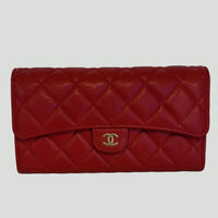 Chanel Classic Long Flap Wallet Caviar Red 2020