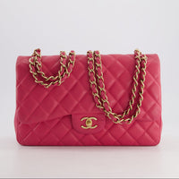 Chanel Classic Jumbo Double Flap Lamb Deep Pink 2013