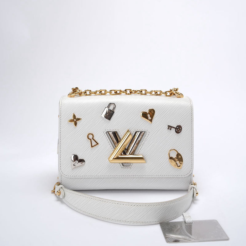 Pre-owned Louis Vuitton White Epi Leather Twist Love Lock Charms MM Bag 2018 