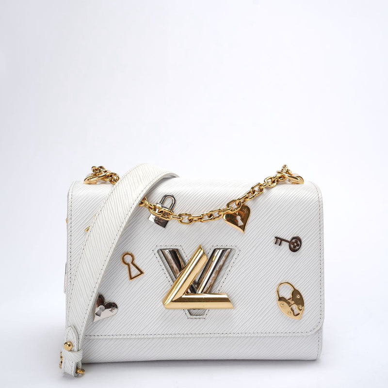 Pre-owned Louis Vuitton White Epi Leather Twist Love Lock Charms MM Bag 2018 